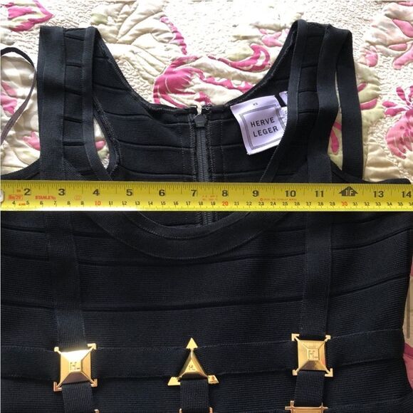 Herve Leger Black Top with Gold Accents XS - Picture 9 of 12